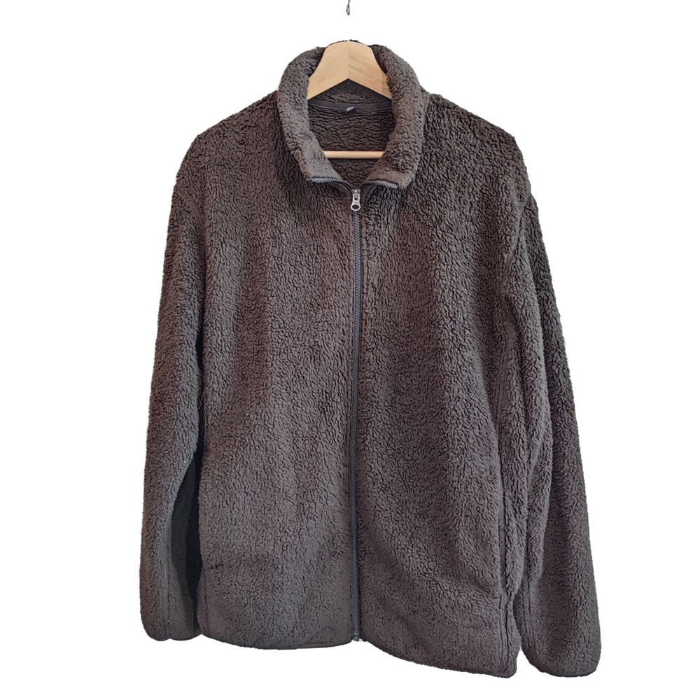 UNIQLO 2019 Fluffy Yarn Fleece Full-zip Jacket Dark Brown L size